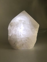 Load image into Gallery viewer, Rose &amp; Crystal Quartz Semi Polished Point Lamp
