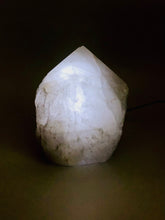 Load image into Gallery viewer, Rose &amp; Crystal Quartz Semi Polished Point Lamp
